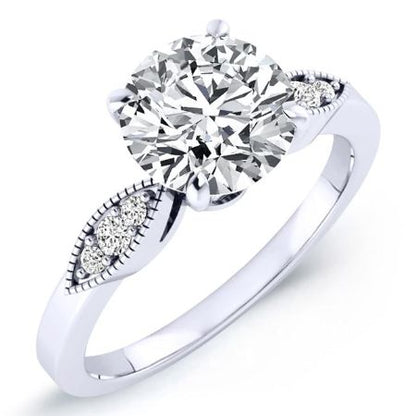 Mulberry Round Moissanite Bridal Set whitegold
