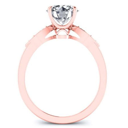 Mulberry Round Moissanite Bridal Set rosegold