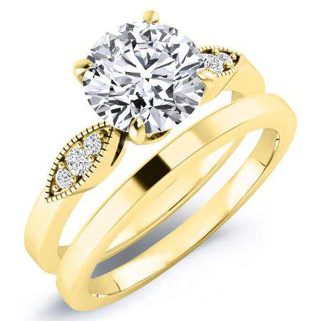 Mulberry Round Moissanite Bridal Set yellowgold