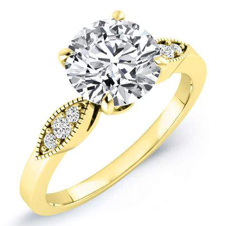 Mulberry Round Moissanite Engagement Ring yellowgold