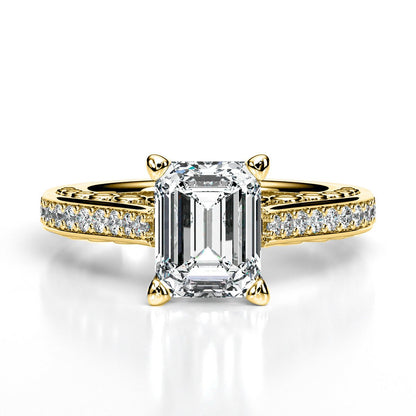 Nala Emerald Moissanite Engagement Ring yellowgold