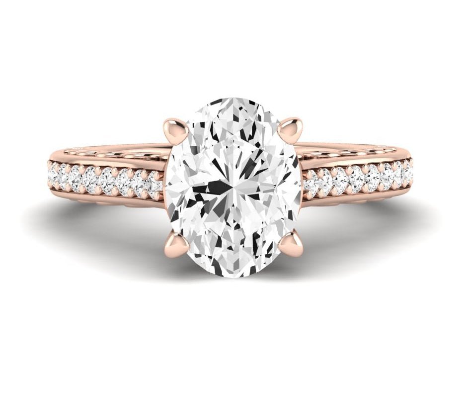 Nala Oval Moissanite Engagement Ring rosegold
