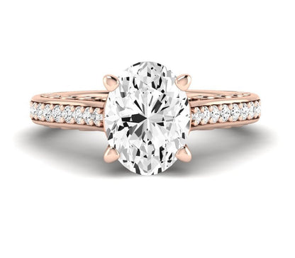 Nala Oval Moissanite Engagement Ring rosegold