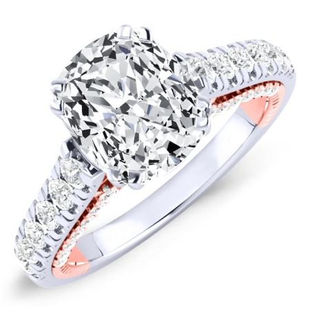 Nasrin Cushion Moissanite Bridal Set whitegold
