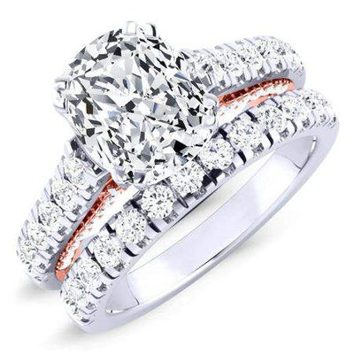 Nasrin Cushion Moissanite Bridal Set whitegold