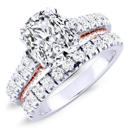 Nasrin Cushion Moissanite Bridal Set whitegold