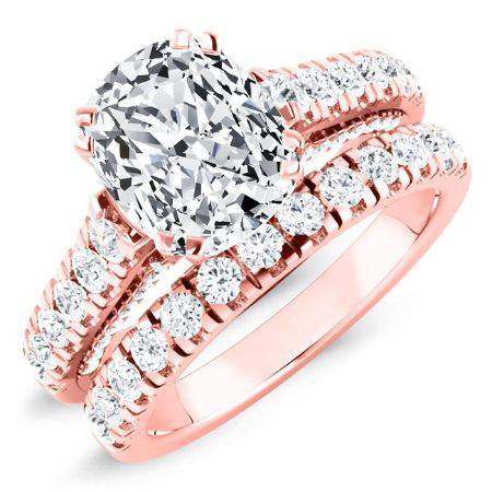Nasrin Cushion Moissanite Bridal Set rosegold