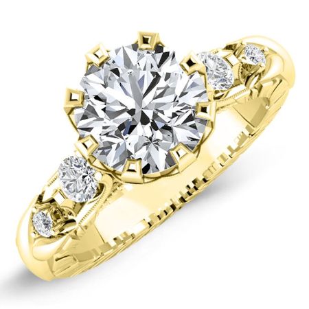 Oleana Round Moissanite Bridal Set yellowgold