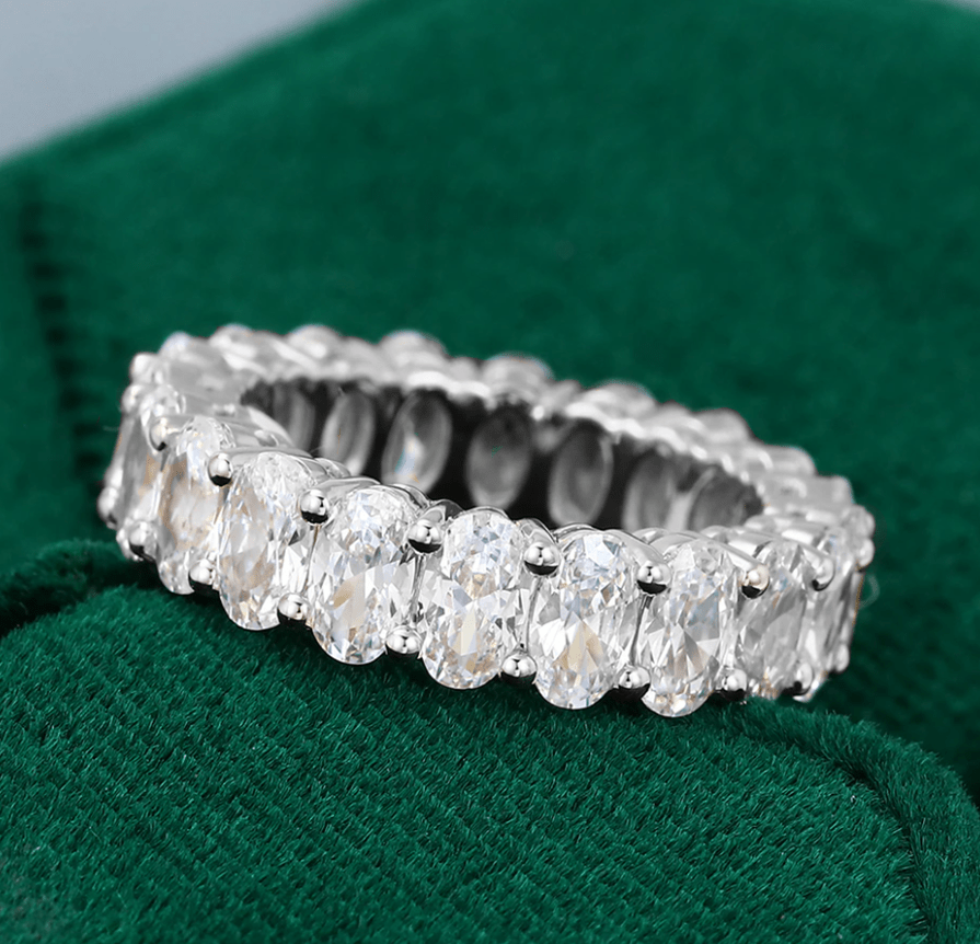 Oval Cut Moissanite Eternity Band