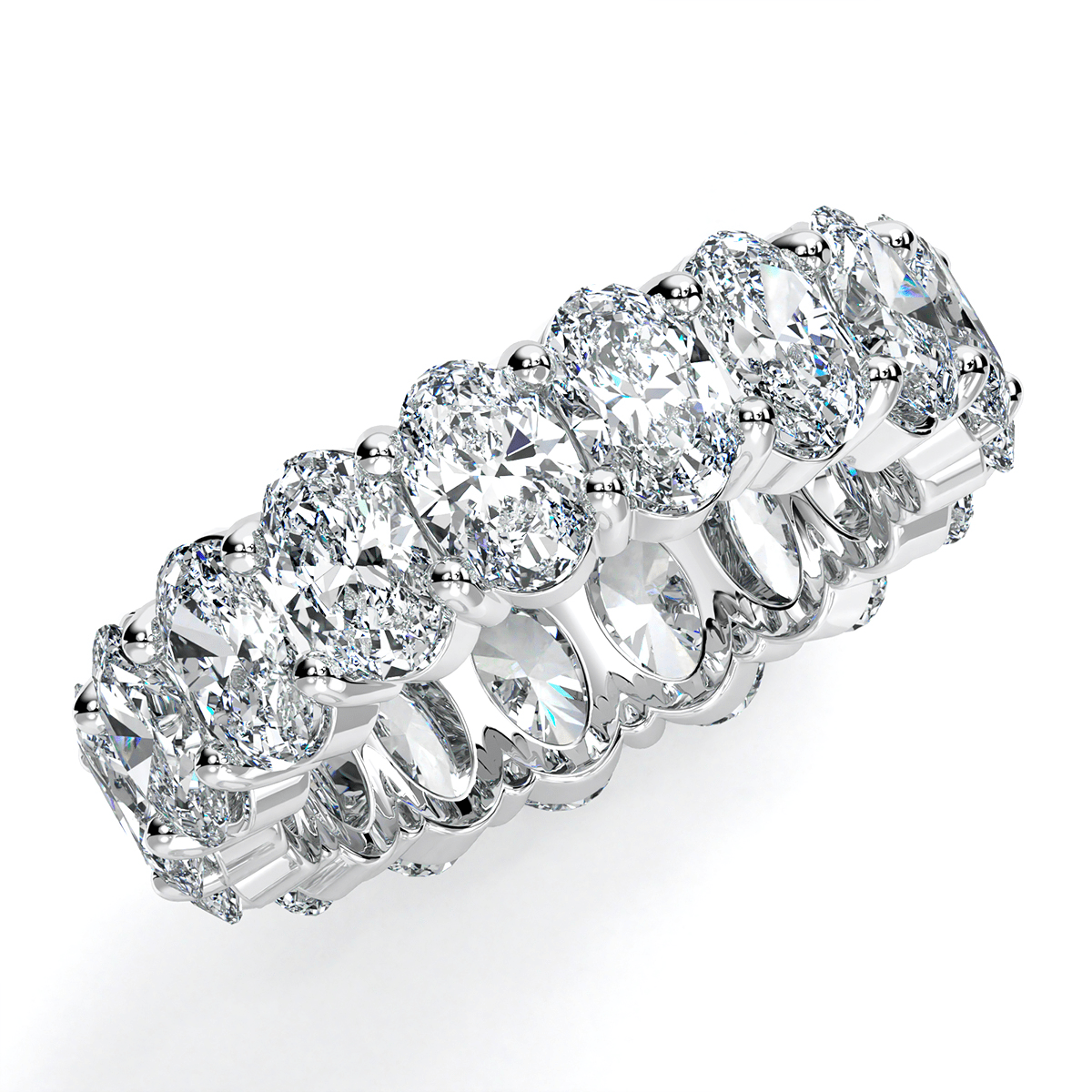 Oval Cut Moissanite Eternity Band