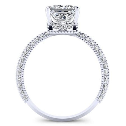 Oxalis Diamond Matching Band Only (engagement Ring Not Included) For Ring With Princess Center whitegold