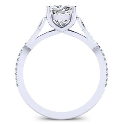 Pavonia Cushion Moissanite Bridal Set whitegold