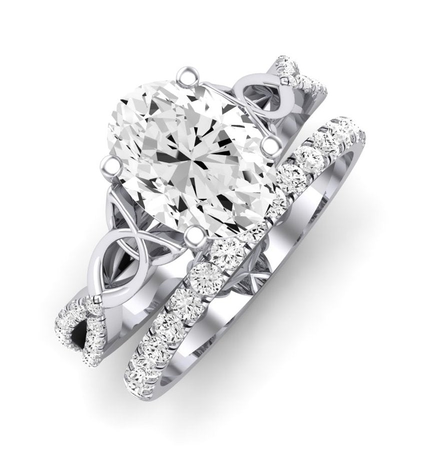 Pavonia Diamond Matching Band Only (does Not Include Engagement Ring)  For Ring With Oval Center whitegold