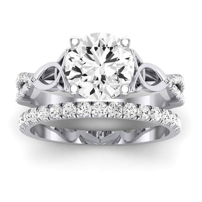 Pavonia Diamond Matching Band Only (does Not Include Engagement Ring)  For Ring With Round Center whitegold