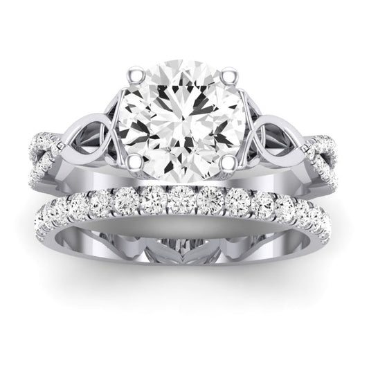 Pavonia Diamond Matching Band Only (does Not Include Engagement Ring)  For Ring With Round Center whitegold