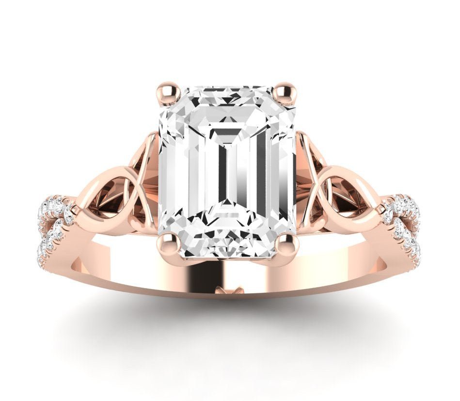 Pavonia Emerald Diamond Engagement Ring (Lab Grown Igi Cert) rosegold