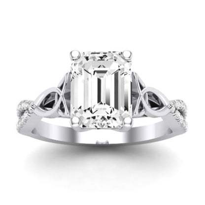 Pavonia Emerald Moissanite Bridal Set whitegold