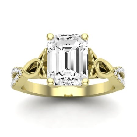 Pavonia Emerald Moissanite Bridal Set yellowgold