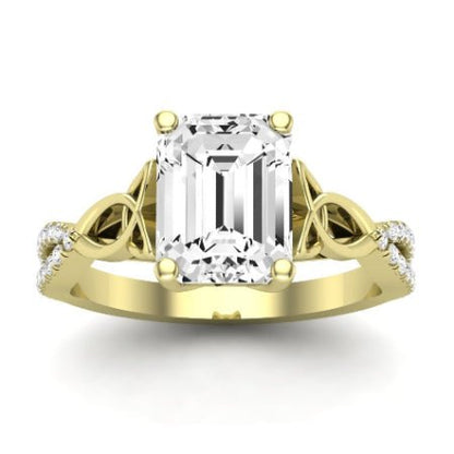 Pavonia Emerald Moissanite Bridal Set yellowgold