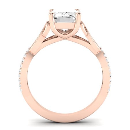 Pavonia Emerald Moissanite Bridal Set rosegold
