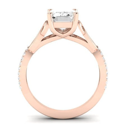 Pavonia Emerald Moissanite Bridal Set rosegold