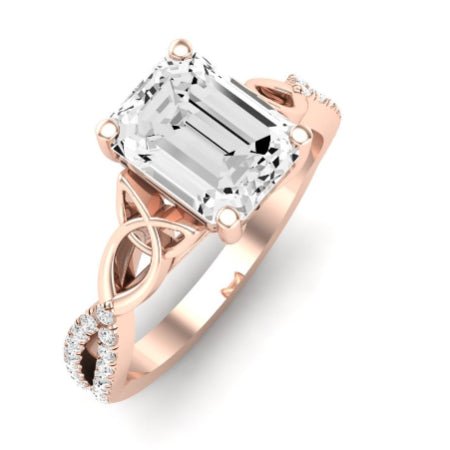 Pavonia Emerald Moissanite Bridal Set rosegold