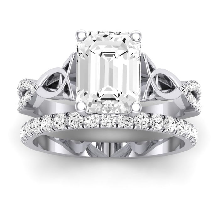 Pavonia Emerald Moissanite Bridal Set whitegold