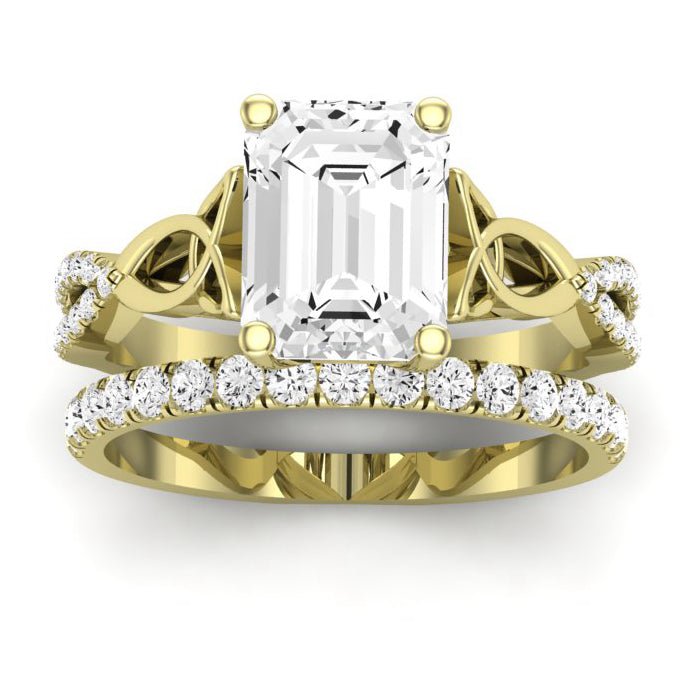Pavonia Emerald Moissanite Bridal Set yellowgold