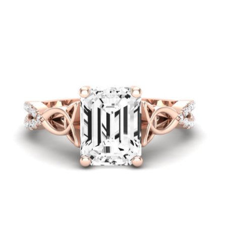 Pavonia Emerald Moissanite Bridal Set rosegold