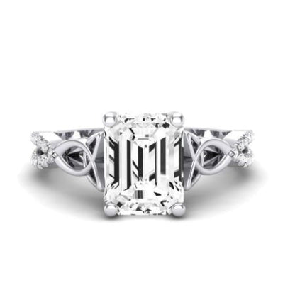 Pavonia Emerald Moissanite Bridal Set whitegold