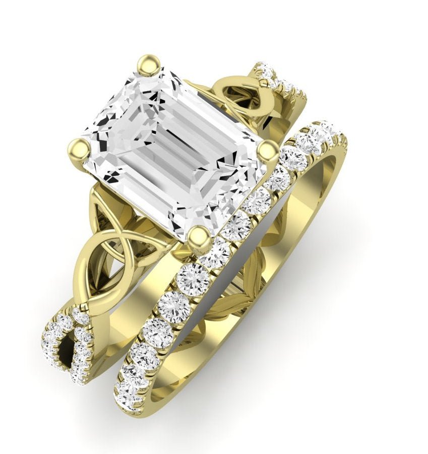 Pavonia Emerald Moissanite Bridal Set yellowgold