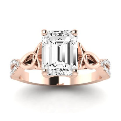 Pavonia Emerald Moissanite Bridal Set rosegold