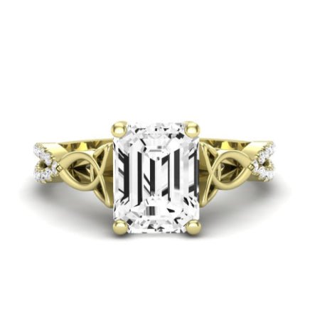 Pavonia Emerald Moissanite Bridal Set yellowgold