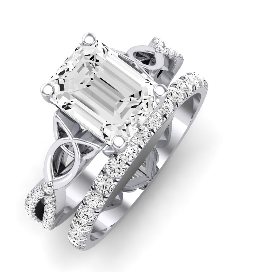 Pavonia Emerald Moissanite Bridal Set whitegold
