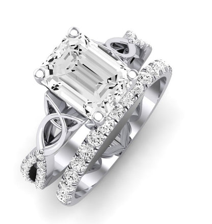 Pavonia Emerald Moissanite Bridal Set whitegold