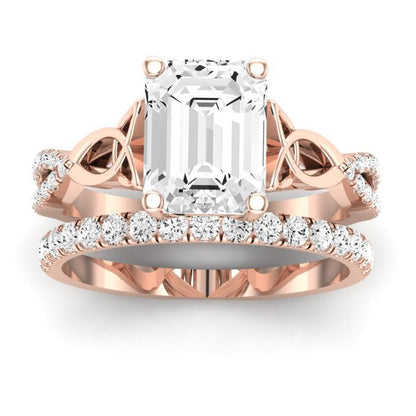 Pavonia Emerald Moissanite Bridal Set rosegold