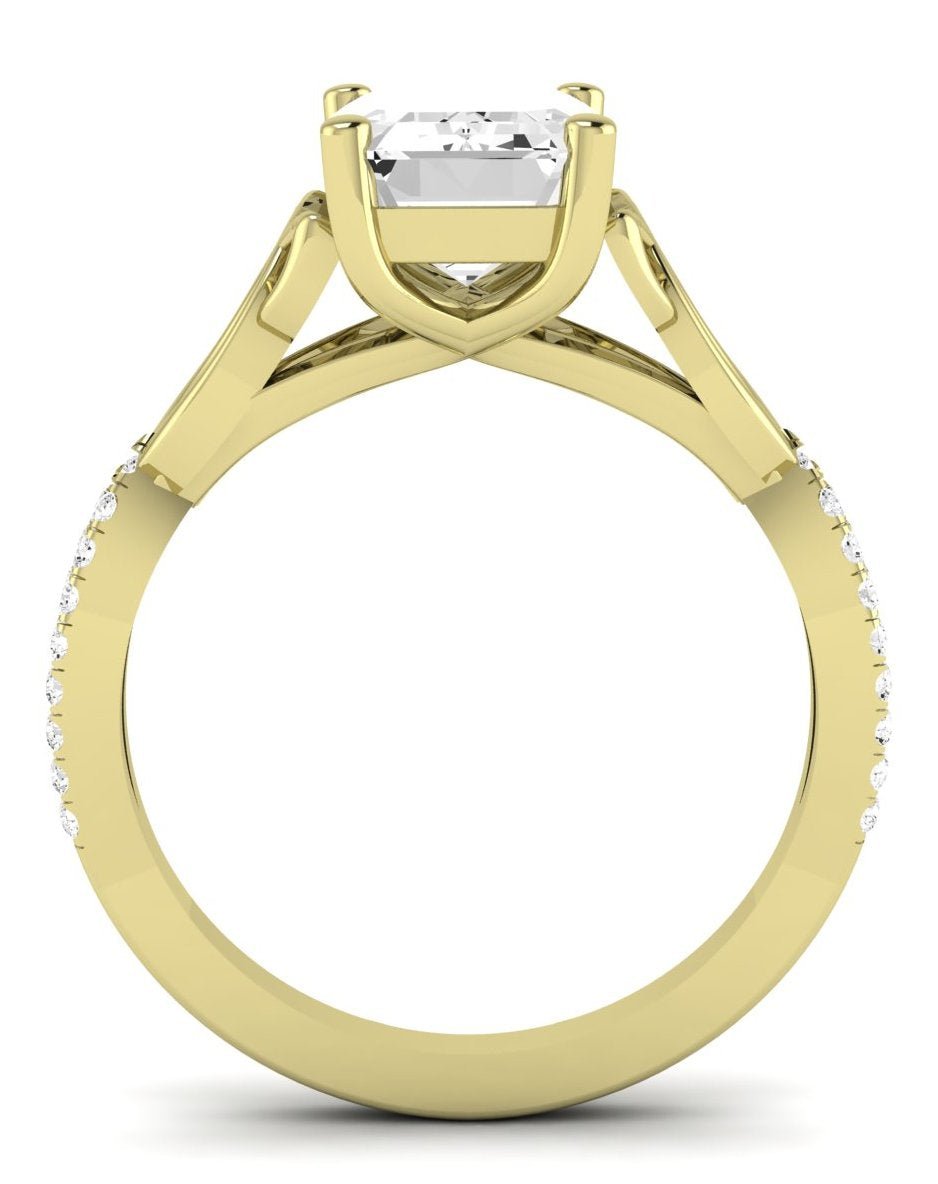 Pavonia Emerald Moissanite Engagement Ring yellowgold