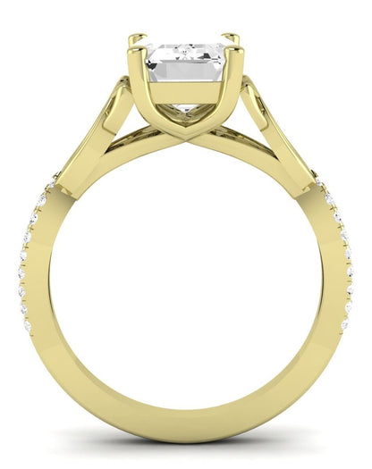 Pavonia Emerald Moissanite Engagement Ring yellowgold