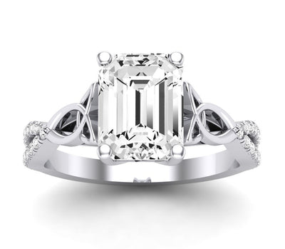 Pavonia Emerald Moissanite Engagement Ring whitegold