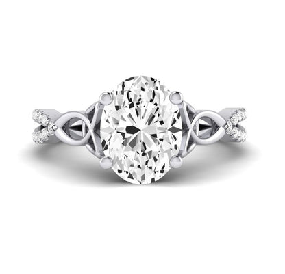 Pavonia Oval Diamond Engagement Ring (Lab Grown Igi Cert) whitegold