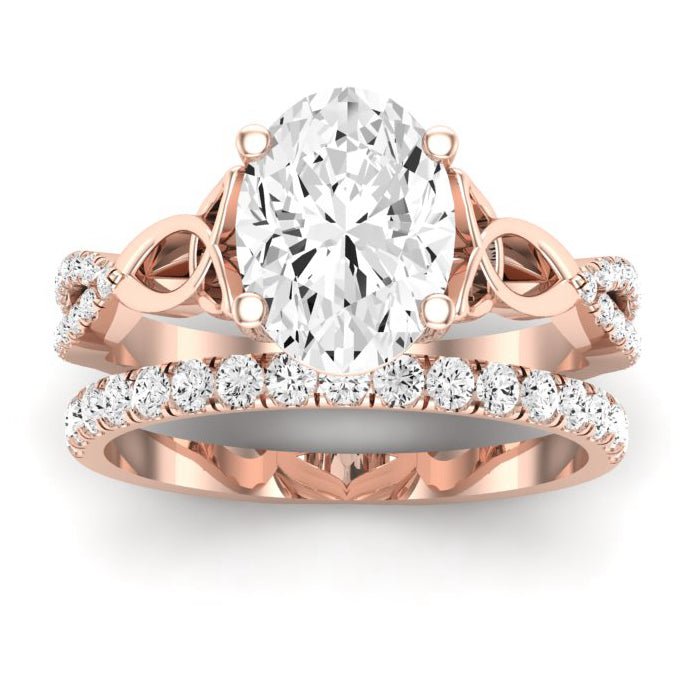 Pavonia Oval Moissanite Bridal Set rosegold