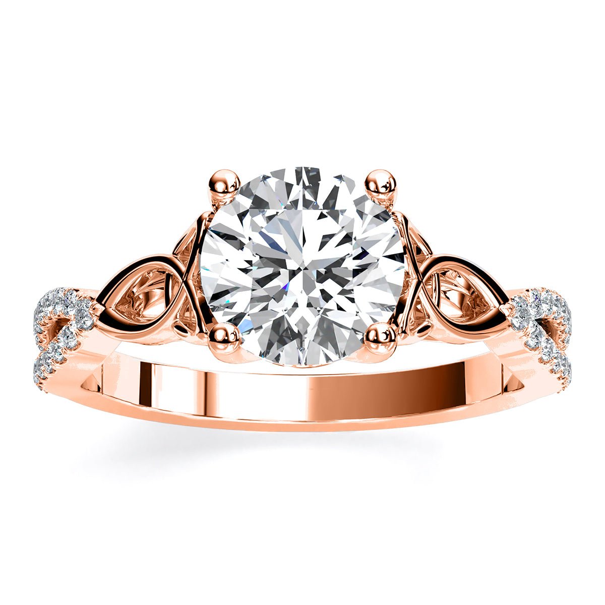 Pavonia Round Moissanite Engagement Ring rosegold