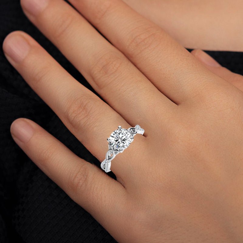 Pavonia Round Moissanite Engagement Ring whitegold