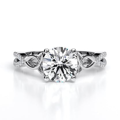 Pavonia Round Moissanite Engagement Ring whitegold
