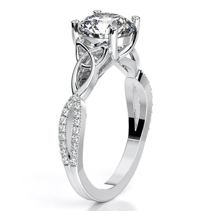 Pavonia Round Moissanite Engagement Ring whitegold