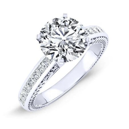 Peony Diamond Matching Band Only (engagement Ring Not Included) For Ring With Round Center whitegold
