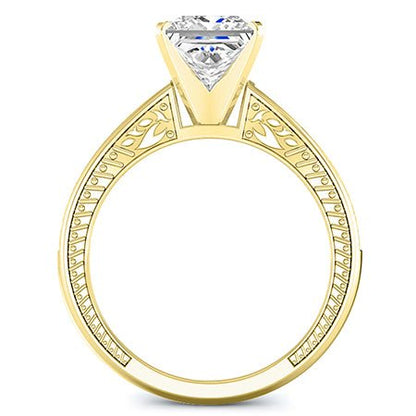 Peony Princess Moissanite Engagement Ring yellowgold