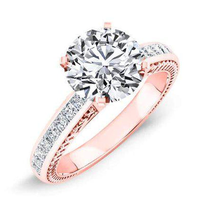 Peony Round Diamond Engagement Ring (Lab Grown Igi Cert) rosegold