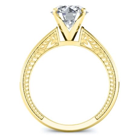 Peony Round Moissanite Bridal Set yellowgold