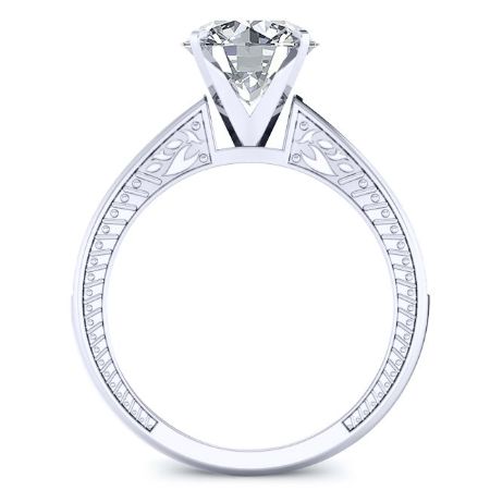 Peony Round Moissanite Bridal Set whitegold